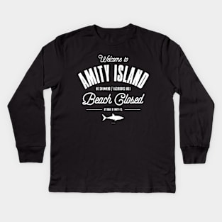 Jaws - Welcome To Amity Island Kids Long Sleeve T-Shirt
